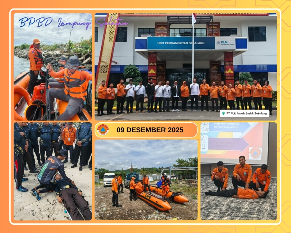 BPBD Lampung Selatan Gelar Sosialisasi Dan Simulasi Tanggap Darurat Bencana Bersama PLN Gardu Induk Sebalang